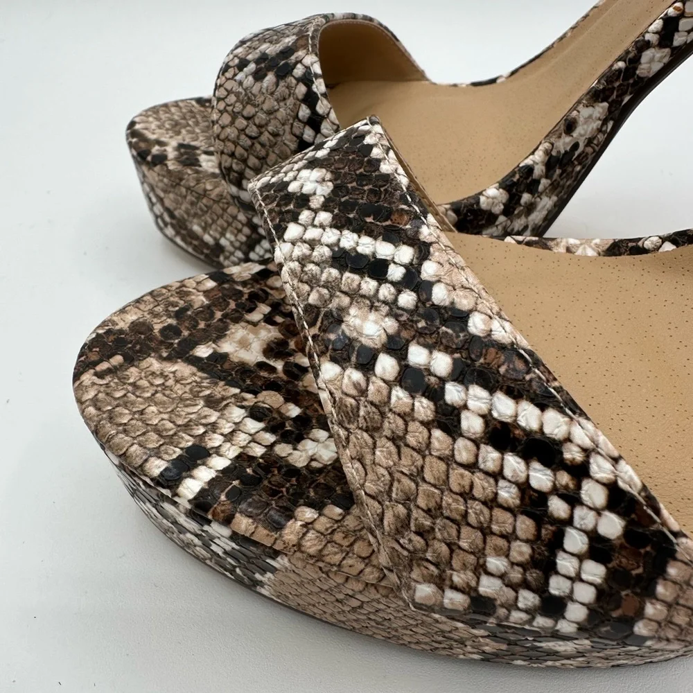 NASTY GAL Hiss & Tell Faux Leather Snakeprint Platform Heels NWOT | Size 7
